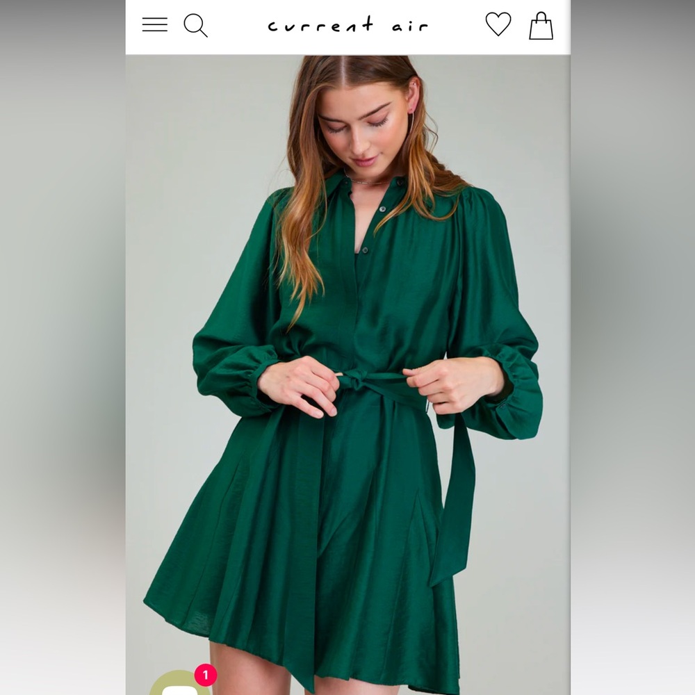 Current air lustrous belted mini dress